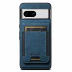 For Google Pixel 8a Suteni H17 Litchi Texture Leather Magnetic Detachable Wallet Phone Case(Blue)