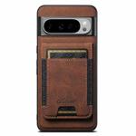 For Google Pixel 9 Pro XL Suteni H17 Litchi Texture Leather Magnetic Detachable Wallet Phone Case(Brown)