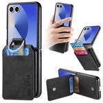 For Samsung Galaxy Z Flip7 5G Retro Leather Ring Vertical Flip Wallet Phone Case(Black)