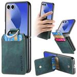 For Samsung Galaxy Z Flip7 5G Retro Leather Ring Vertical Flip Wallet Phone Case(Green)