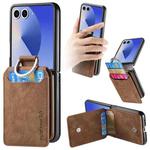 For Samsung Galaxy Z Flip7 5G Retro Leather Ring Vertical Flip Wallet Phone Case(Brown)