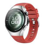 For Huawei Watch 5 42mm Corrugated Silicone Watch Band(Red)