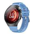 For Huawei Watch 5 42mm Metal Pin Buckle Silicone Watch Band(Cloud Blue)