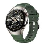 For Huawei Watch 5 46mm Metal Pin Buckle Silicone Watch Band(Wilderness Green)