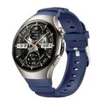 For Huawei Watch 5 46mm Metal Pin Buckle Silicone Watch Band(Raw Blue)
