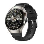 For Huawei Watch 5 46mm Metal Pin Buckle Silicone Watch Band(Black)