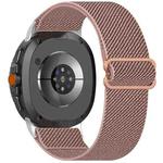 For Samsung Galaxy Watch 8 40 / 44mm Ethnic Style Elastic Nylon Braided Watch Band(Rose Pink)