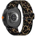 For Samsung Galaxy Watch 8 40 / 44mm Ethnic Style Elastic Nylon Braided Watch Band(Leopard)