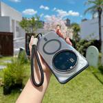 For Xiaomi 15 Ultra Dual-Color Clear Acrylic Hybrid TPU MagSafe Phone Case with Strap(Black)