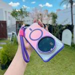 For Xiaomi 15 Ultra Dual-Color Clear Acrylic Hybrid TPU MagSafe Phone Case with Strap(Purple)
