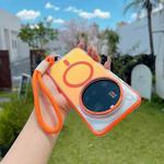 For Xiaomi 15 Ultra Dual-Color Clear Acrylic Hybrid TPU MagSafe Phone Case with Strap(Orange)