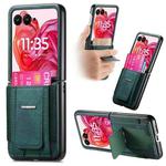 For Motorola Moto Razr 50 Ultra Retro Leather Fold Stand Elastic Card Bag Phone Case(Green)