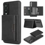For Samsung Galaxy S25 Edge 5G Kalebol Strong Magnetic MagSafe Tri-Fold Wallet Leather Phone Case(Black)