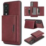For Samsung Galaxy S25 Edge 5G Kalebol Strong Magnetic MagSafe Tri-Fold Wallet Leather Phone Case(Red)