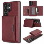 For Samsung Galaxy S25 Ultra 5G Kalebol Strong Magnetic MagSafe Tri-Fold Wallet Leather Phone Case(Red)