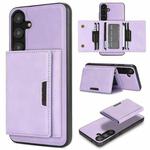 For Samsung Galaxy S24+ 5G Kalebol Strong Magnetic MagSafe Tri-Fold Wallet Leather Phone Case(Purple)