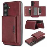 For Samsung Galaxy S23 5G Kalebol Strong Magnetic MagSafe Tri-Fold Wallet Leather Phone Case(Red)