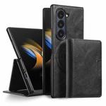 For Samsung Galaxy Z Fold7 Kalebol Strong Magnetic MagSafe Tri-Fold Wallet Leather Phone Case(Black)