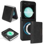 For Samsung Galaxy Z Flip6 Kalebol Strong Magnetic MagSafe Tri-Fold Wallet Leather Phone Case(Black)