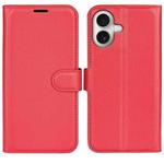 For iPhone 17 Litchi Texture Horizontal Flip Leather Phone Case with Holder(Red)