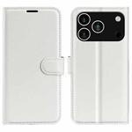 For iPhone 17 Pro Litchi Texture Horizontal Flip Leather Phone Case with Holder(White)