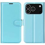 For iPhone 17 Pro Litchi Texture Horizontal Flip Leather Phone Case with Holder(Blue)