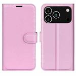 For iPhone 17 Pro Litchi Texture Horizontal Flip Leather Phone Case with Holder(Pink)