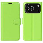 For iPhone 17 Pro Litchi Texture Horizontal Flip Leather Phone Case with Holder(Green)