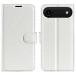 For iPhone 17 Air Litchi Texture Horizontal Flip Leather Phone Case with Holder(White)