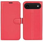 For iPhone 17 Air Litchi Texture Horizontal Flip Leather Phone Case with Holder(Red)