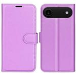 For iPhone 17 Air Litchi Texture Horizontal Flip Leather Phone Case with Holder(Purple)