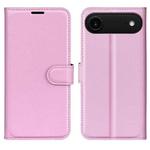 For iPhone 17 Air Litchi Texture Horizontal Flip Leather Phone Case with Holder(Pink)