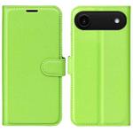 For iPhone 17 Air Litchi Texture Horizontal Flip Leather Phone Case with Holder(Green)