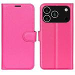 For iPhone 17 Pro Max Litchi Texture Horizontal Flip Leather Phone Case with Holder(Rose Red)