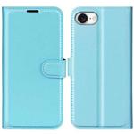 For iPhone 16e Litchi Texture Horizontal Flip Leather Phone Case with Holder(Blue)