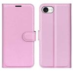 For iPhone 16e Litchi Texture Horizontal Flip Leather Phone Case with Holder(Pink)