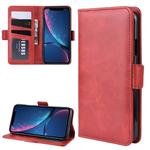 For iPhone XR Dual-side Magnetic Buckle Horizontal Flip Leather Case with Holder & Card Slots & Photo Frame(Red)