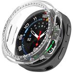 For Samsung Galaxy Watch 8 44mm Single Row Diamond Half Coverage Hollow PC Watch Case(Transparent)