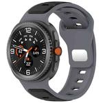 For Samsung Galaxy Watch 8 40 / 44mm Reverse Buckle Two Color Silicone Watch Band(Gray Black)
