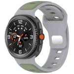 For Samsung Galaxy Watch 8 40 / 44mm Reverse Buckle Two Color Silicone Watch Band(Gray Light Green)