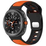 For Samsung Galaxy Watch 8 40 / 44mm Reverse Buckle Two Color Silicone Watch Band(Black Orange)