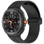 For Samsung Galaxy Watch 8 40mm / 44mm Folding Magnetic Buckle Silicone Watch Band(Black)