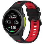 For Garmin Forerunner 970 Sports Steel Buckle Two Color Silicone Watch Band(Black+Red)