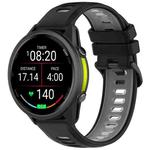 For Garmin Forerunner 970 Sports Steel Buckle Two Color Silicone Watch Band(Black+Gray)
