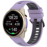 For Garmin Forerunner 970 Sports Steel Buckle Two Color Silicone Watch Band(Purple+Black)