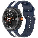 For Samsung Galaxy Watch 8 40mm / 44mm Vertical Two Color Silicone Watch Band(Midnight Blue White)