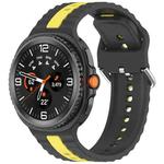 For Samsung Galaxy Watch 8 40mm / 44mm Vertical Two Color Silicone Watch Band(Gray Yellow)