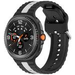 For Samsung Galaxy Watch 8 40mm / 44mm Vertical Two Color Silicone Watch Band(Black Gray)