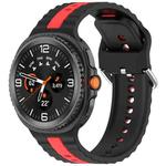For Samsung Galaxy Watch 8 40mm / 44mm Vertical Two Color Silicone Watch Band(Black Red)