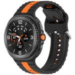 For Samsung Galaxy Watch 8 40mm / 44mm Vertical Two Color Silicone Watch Band(Black Orange)